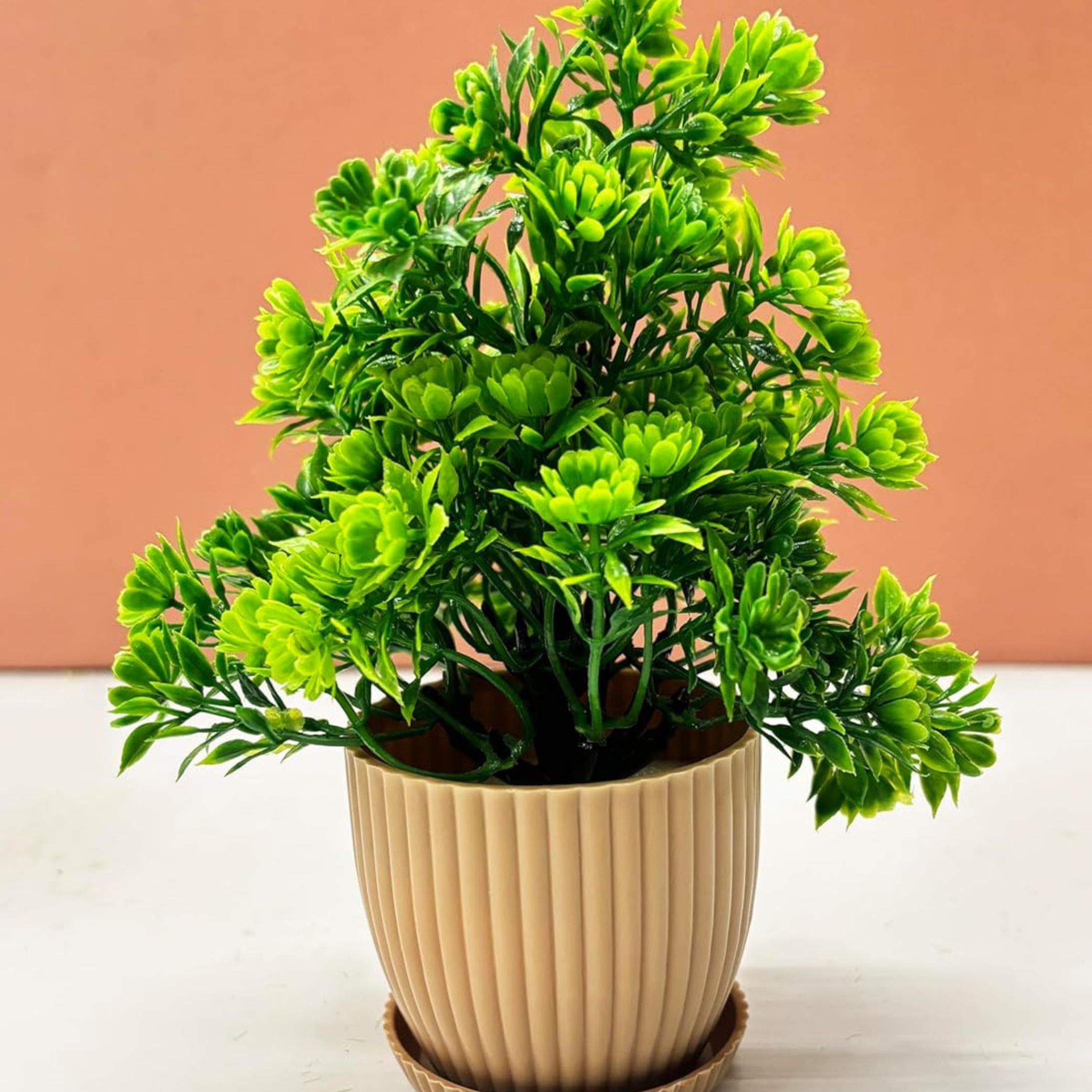 Dekorly 6 Packs Fake Plants Small, Mini Artificial Plants Indoor For Home Farmhouse Bathroom Shelf Décor (Height : 17Cm, Chocolate) - Plastic