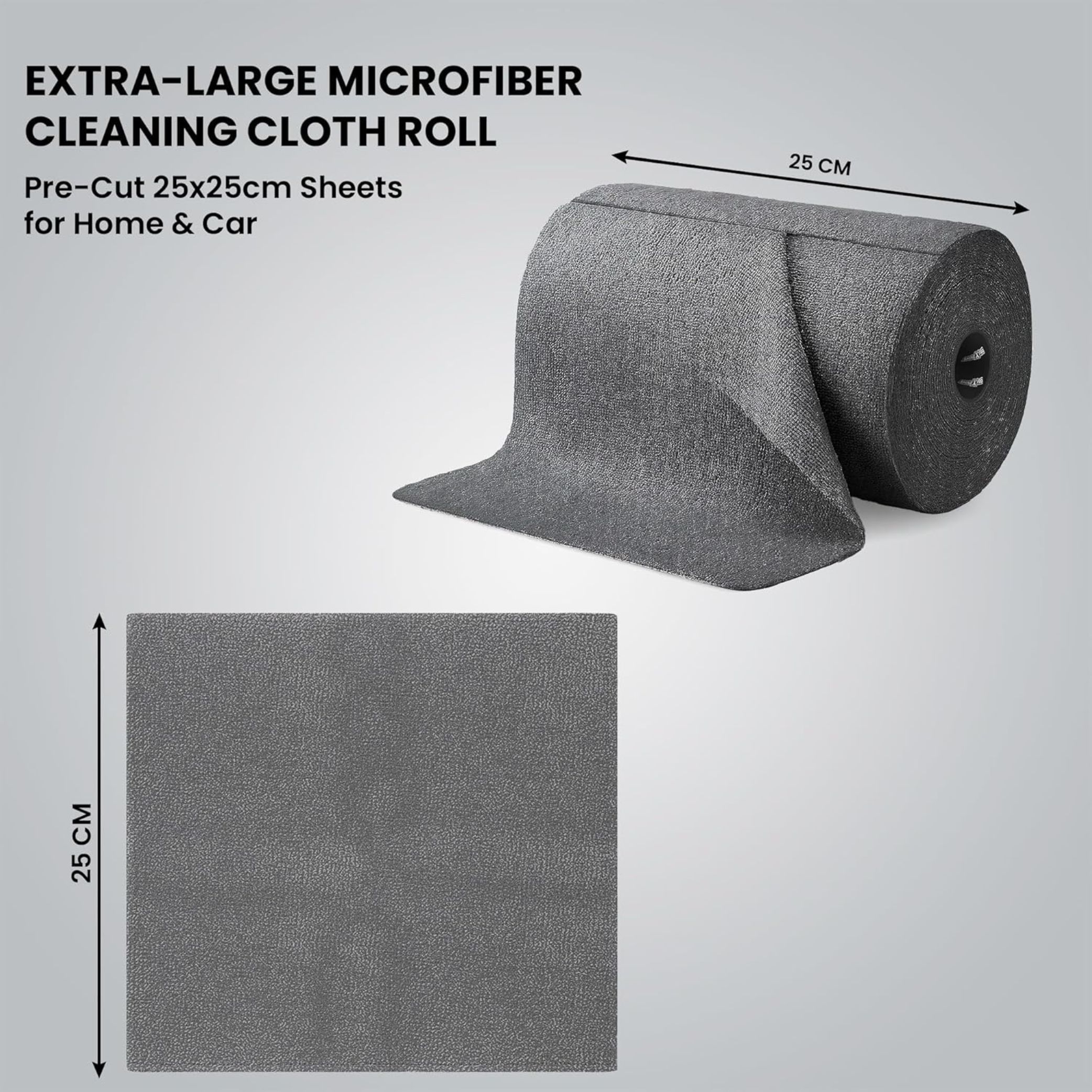 ShineXPro Microfiber Cleaning Cloth Roll, 20Pcs, 4000 Times Washable - 10X Cheaper Than Paper Kitchen Towel Roll - Ultra Absorbent Lint Free Microfiber Cleaning Cloth for Kitchen - Tearable